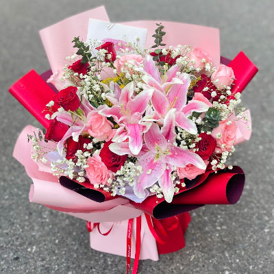 乐山22朵玫瑰混搭百合，共舞人生